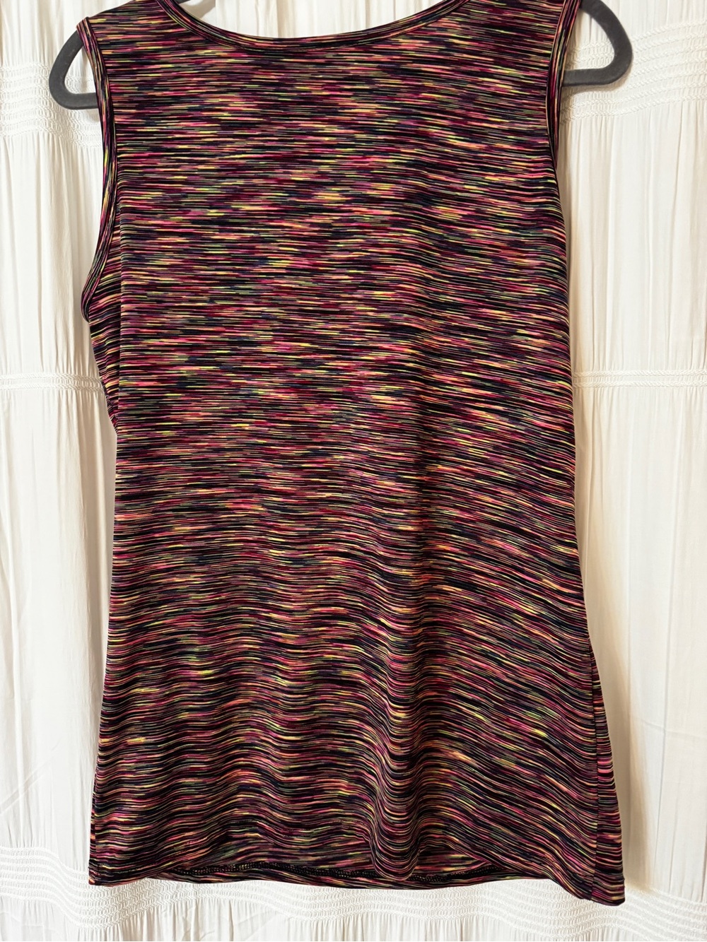 Hanes Multicolor Space-Dye Tank Top in Black, Pink & Yellow - Picture 2 of 4